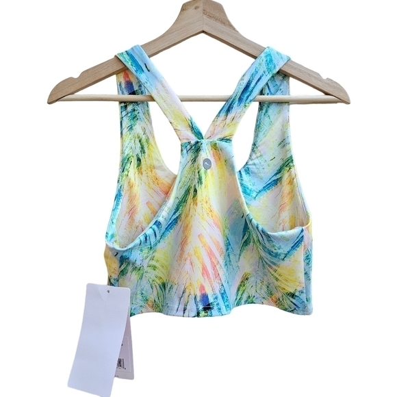 NWT X Gottex Longline Floral Palm Print Sports Top with Built-in Bra, Largr - Picture 2 of 9